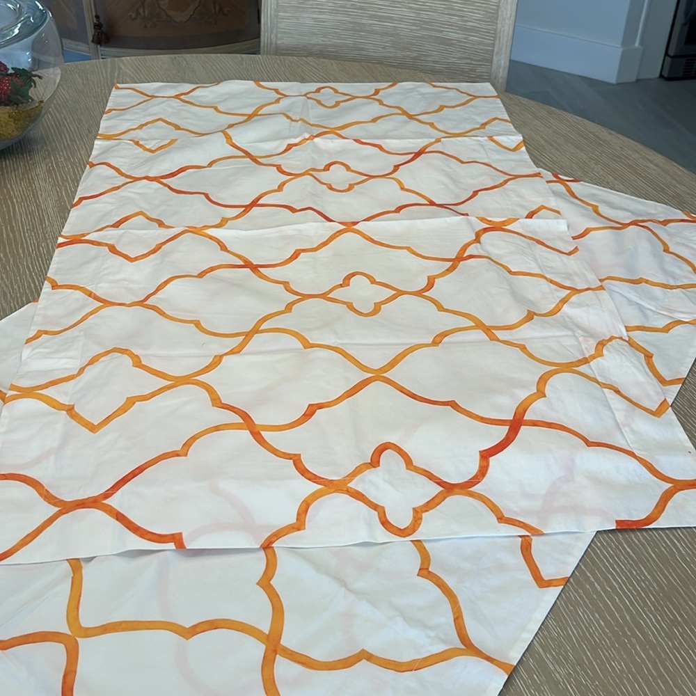 2 KING pillow shames never used from ABC carpet!🧡🤍 - Picture 3 of 3